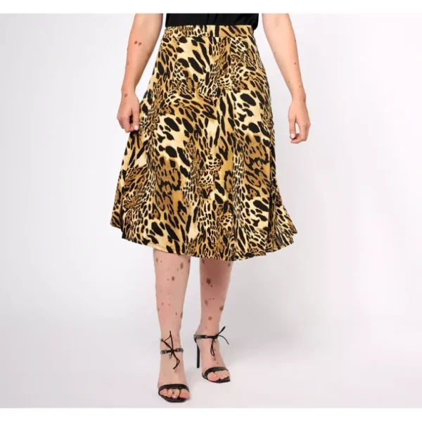 Susan Graver Regular Printed Liquid Knit Midi Skirt - a world of fashionable women's clothing, including a wide selection of dresses and trendy accessories.> Hat