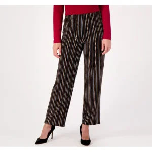 Fashion<Susan Graver Regular Printed Liquid Knit Pull On Wide Leg Pants - a world of fashionable women's clothing, including a wide selection of dresses and trendy accessories.