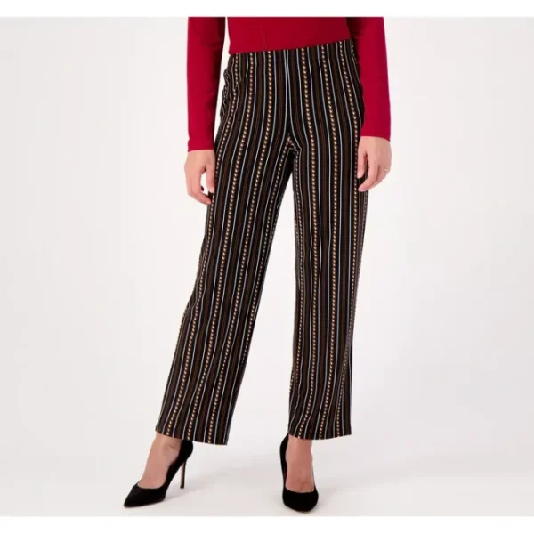 Fashion<Susan Graver Regular Printed Liquid Knit Pull On Wide Leg Pants - a world of fashionable women's clothing, including a wide selection of dresses and trendy accessories.