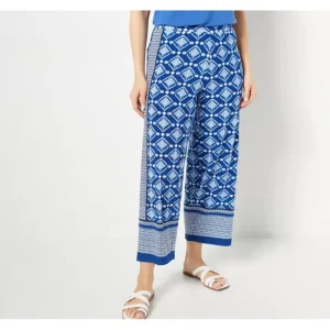 Susan Graver Regular Printed Liquid Knit Pull-On Crop Pants - a world of fashionable women's clothing, including a wide selection of dresses and trendy accessories.> Hat