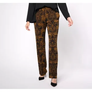Fashion<Susan Graver Regular Printed Liquid Knit Sofia Straight Pants - a world of fashionable women's clothing, including a wide selection of dresses and trendy accessories.