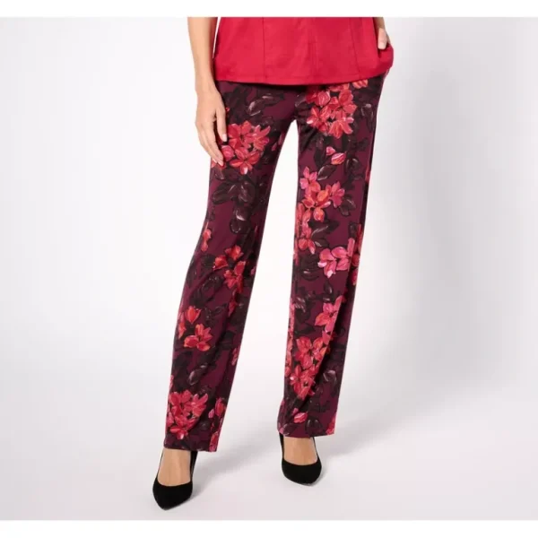 Susan Graver Regular Printed Liquid Knit Straight Leg Pants - a world of fashionable women's clothing, including a wide selection of dresses and trendy accessories.> Hat