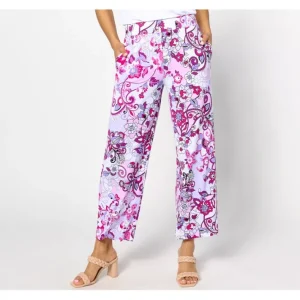 Fashion<Susan Graver Regular Printed Liquid Knit Wide Leg Ankle Pants - a world of fashionable women's clothing, including a wide selection of dresses and trendy accessories.