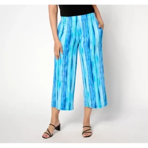 Fashion<Susan Graver Regular Printed Liquid Knit Wide Leg Crop Pants - a world of fashionable women's clothing, including a wide selection of dresses and trendy accessories.
