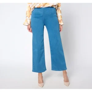 Susan Graver Regular Soft Stretch Pull-On Wide Leg Jean - a world of fashionable women's clothing, including a wide selection of dresses and trendy accessories.> Hat