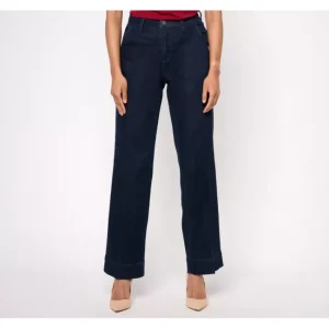 Fashion<Susan Graver Regular Stretch Denim Trouser Jean - a world of fashionable women's clothing, including a wide selection of dresses and trendy accessories.