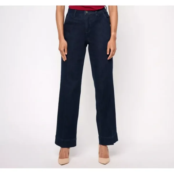 Fashion<Susan Graver Regular Stretch Denim Trouser Jean - a world of fashionable women's clothing, including a wide selection of dresses and trendy accessories.