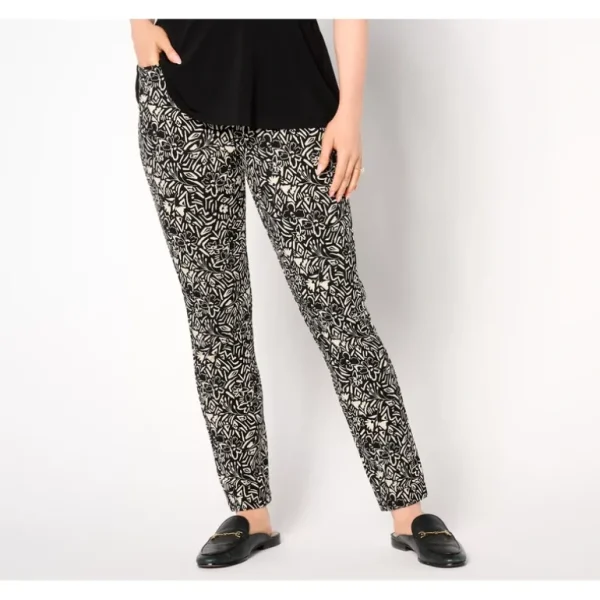 Susan Graver Regular Weekend Printed Premium Stretch Ava Ankle Pant - a world of fashionable women's clothing, including a wide selection of dresses and trendy accessories.> Hat