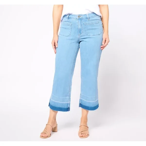 Susan Graver Regular Wide Leg Crop Jean with Released Hem - a world of fashionable women's clothing, including a wide selection of dresses and trendy accessories.> Hat