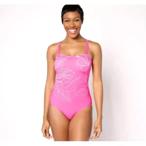 Susan Graver Soleil Embroidered Swimsuit with Removable Strap - a world of fashionable women's clothing, including a wide selection of dresses and trendy accessories.> Hat
