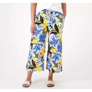 Fashion<Susan Graver Soleil Regular Gauze Wide Leg Crop Beach Pant - a world of fashionable women's clothing, including a wide selection of dresses and trendy accessories.
