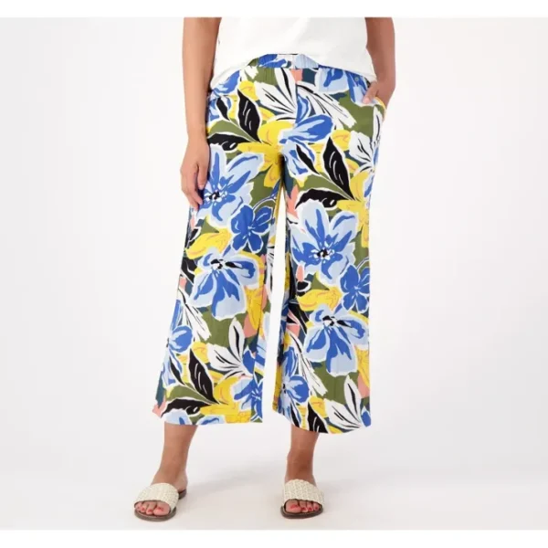 Fashion<Susan Graver Soleil Regular Gauze Wide Leg Crop Beach Pant - a world of fashionable women's clothing, including a wide selection of dresses and trendy accessories.