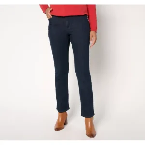 Susan Graver Stretch Denim Regular Classic Boot Cut Jean - a world of fashionable women's clothing, including a wide selection of dresses and trendy accessories.> Hat