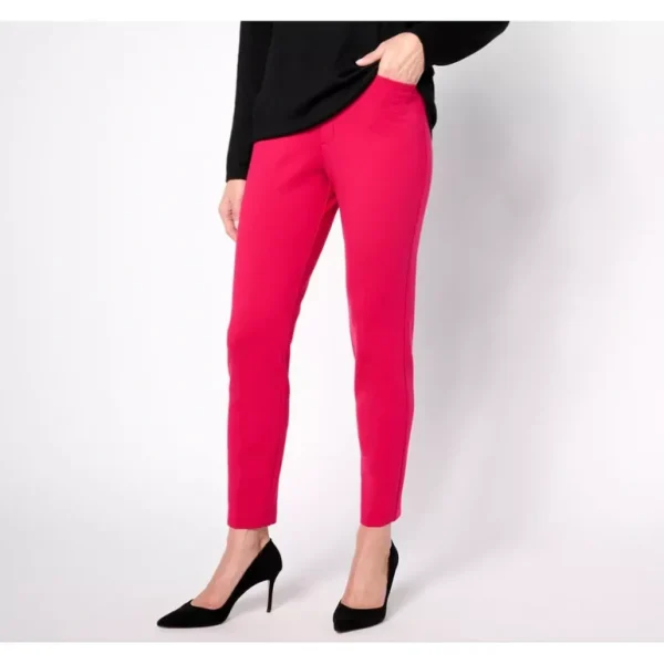 Susan Graver Tall Smart Ponte Knit Slim Leg Pants - a world of fashionable women's clothing, including a wide selection of dresses and trendy accessories.> Hat