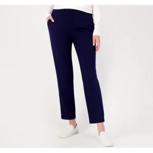 Susan Graver Weekend Petite Drapey Scuba Knit Pull On Ankle Pants - a world of fashionable women's clothing, including a wide selection of dresses and trendy accessories.> Hat
