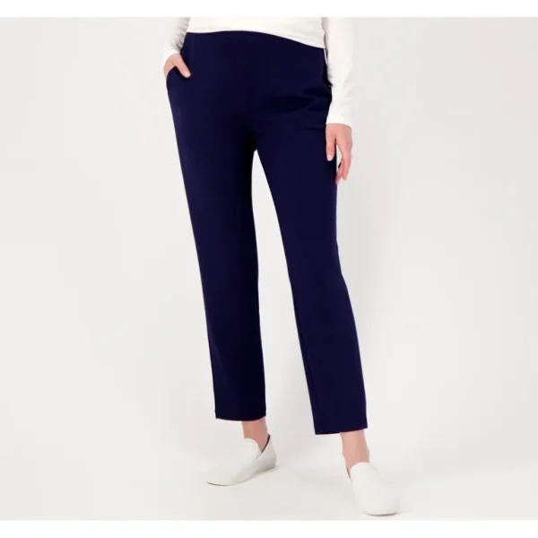 Susan Graver Weekend Petite Drapey Scuba Knit Pull On Ankle Pants - a world of fashionable women's clothing, including a wide selection of dresses and trendy accessories.> Hat