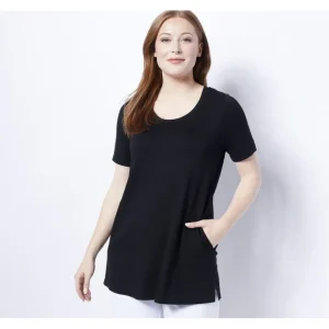 Susan Graver Weekend Petite Jersey Knit Tunic w/Pockets - a world of fashionable women's clothing, including a wide selection of dresses and trendy accessories.> Hat