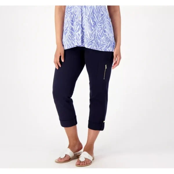 Susan Graver Weekend Petite Premium Stretch Slim Leg Crop Pants - a world of fashionable women's clothing, including a wide selection of dresses and trendy accessories.> Hat