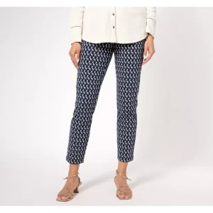 Susan Graver Weekend Petite Printed Premium Stretch Slim Ankle Pant - a world of fashionable women's clothing, including a wide selection of dresses and trendy accessories.> Hat