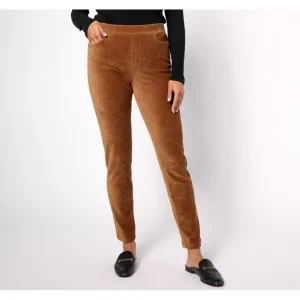 Susan Graver Weekend Regular Knit Corduroy Slim Leg Ankle Pants - a world of fashionable women's clothing, including a wide selection of dresses and trendy accessories.> Hat