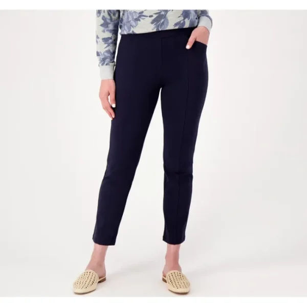 Fashion<Susan Graver Weekend Regular Premium Stretch Slim Leg Pants - a world of fashionable women's clothing, including a wide selection of dresses and trendy accessories.