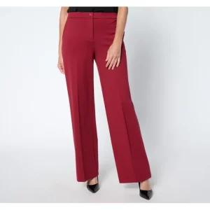 Tailored by Susan Graver Pet Sleek Ponte Wide-Leg Zip Front Trousers - a world of fashionable women's clothing, including a wide selection of dresses and trendy accessories.> Hat