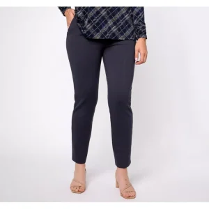 Tailored by Susan Graver Reg Metro Knit Slim Trousers - a world of fashionable women's clothing, including a wide selection of dresses and trendy accessories.> Hat