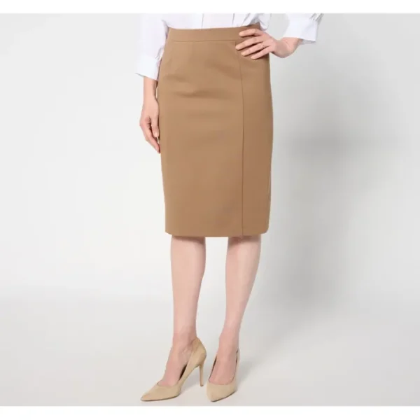 Shop All<Tailored by Susan Graver Reg Smart Ponte Pencil Skirt - a world of fashionable women's clothing, including a wide selection of dresses and trendy accessories.