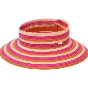 Trina by Trina Turk Marjorie S triped Wide Bri m Sun Visor - a world of fashionable women's clothing, including a wide selection of dresses and trendy accessories.> Hat