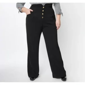 Fashion<Unique Vintage Black Buttoned Wide Leg Trousers - a world of fashionable women's clothing, including a wide selection of dresses and trendy accessories.
