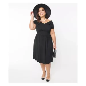 Unique Vintage Curve Black Shirred Swing Dress - a world of fashionable women's clothing, including a wide selection of dresses and trendy accessories.> Hat