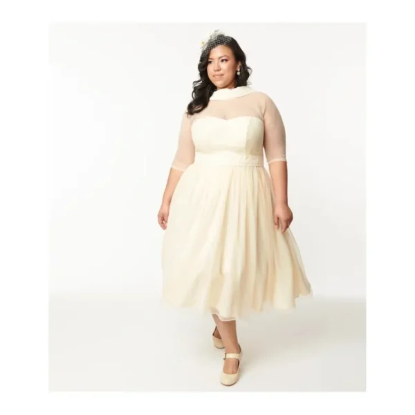 Unique Vintage Ivory Chiffon Boat Neck WeddingDress - a world of fashionable women's clothing, including a wide selection of dresses and trendy accessories.> Hat