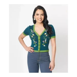 Unique Vintage Mushroom Daisy Embroidered Cardigan - a world of fashionable women's clothing, including a wide selection of dresses and trendy accessories.> Hat