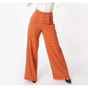 Fashion<Unique Vintage Navy Orange Plaid High Waist Sailor Ginger Pa - a world of fashionable women's clothing, including a wide selection of dresses and trendy accessories.