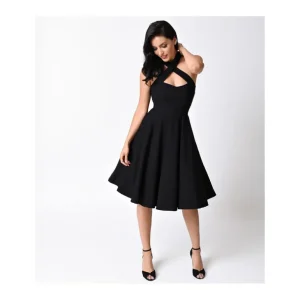 Unique Vintage Rita Criss Cross Halter Flare Dress - a world of fashionable women's clothing, including a wide selection of dresses and trendy accessories.> Hat