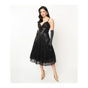 Unique Vintage 1950s Black Pleated Sequin SwingDress - a world of fashionable women's clothing, including a wide selection of dresses and trendy accessories.> Hat