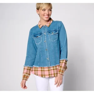 Women with Control My Wonder Denim Mix Media Denin Jacket - a world of fashionable women's clothing, including a wide selection of dresses and trendy accessories.> Hat