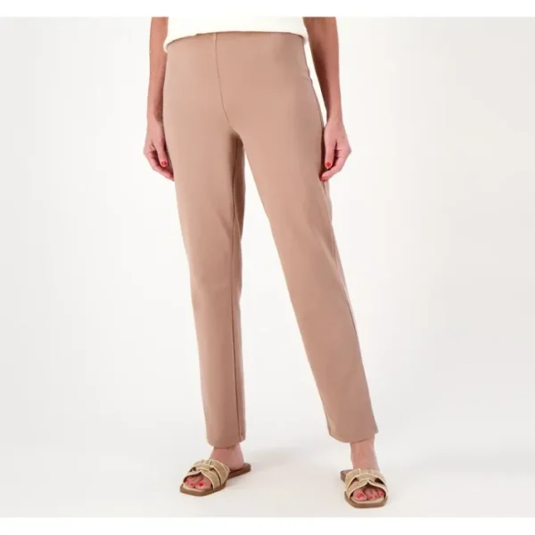 Fashion<Women With Control Petite Cotton Jersey Pull On Slim Pants - a world of fashionable women's clothing, including a wide selection of dresses and trendy accessories.
