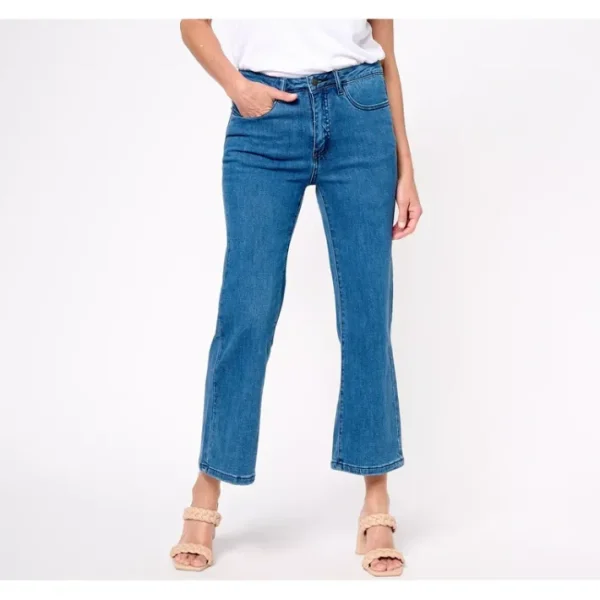 Fashion<Women with Control Petite Wonder Denim Wide Leg Crop Jeans - a world of fashionable women's clothing, including a wide selection of dresses and trendy accessories.