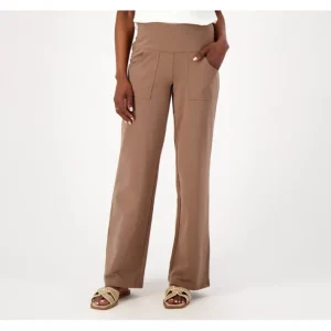 Fashion<Women with Control Regular Cotton Jersey Straight Leg Pants - a world of fashionable women's clothing, including a wide selection of dresses and trendy accessories.