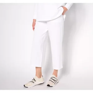 Fashion<zuda Petite French Terry Wide-Leg Ankle Pants - a world of fashionable women's clothing, including a wide selection of dresses and trendy accessories.