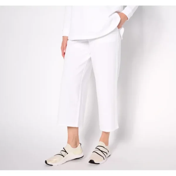 Fashion<zuda Petite French Terry Wide-Leg Ankle Pants - a world of fashionable women's clothing, including a wide selection of dresses and trendy accessories.