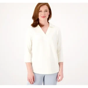 zuda Z-Knit French Terry Collared Long Sleeve Top - a world of fashionable women's clothing, including a wide selection of dresses and trendy accessories.> Hat