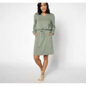 Dresses<zuda Z-Knit Petite French Terry Dress - a world of fashionable women's clothing, including a wide selection of dresses and trendy accessories.