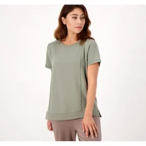 zuda Z-Knit Short Sleeve Top with Front Seaming - a world of fashionable women's clothing, including a wide selection of dresses and trendy accessories.> Hat